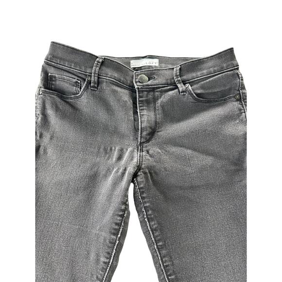 Ann Taylor LOFT Gray Black Wash Denim Mid-Rise Skinny Jeans Women's - Picture 3 of 10